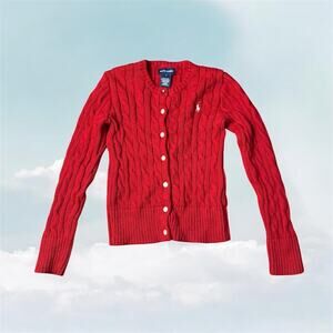 Kids Red Ralph Lauren preppy cardigan button up - size girls small
